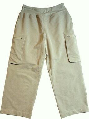 Sage Collective Cargo Crop Pants Womens Medium Sage Ribbed High Rise Utility EUC